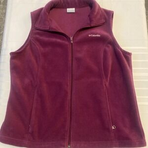 Columbia Women's Vest Purple Full Zip Fleece Running Jacket Size   1XL